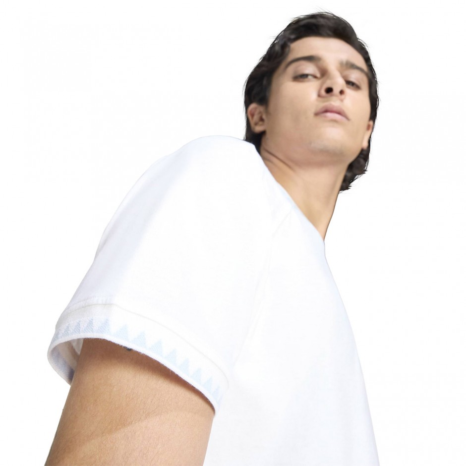 Men's T-Shirt White - adidas Originals Chest Stripes Engineered