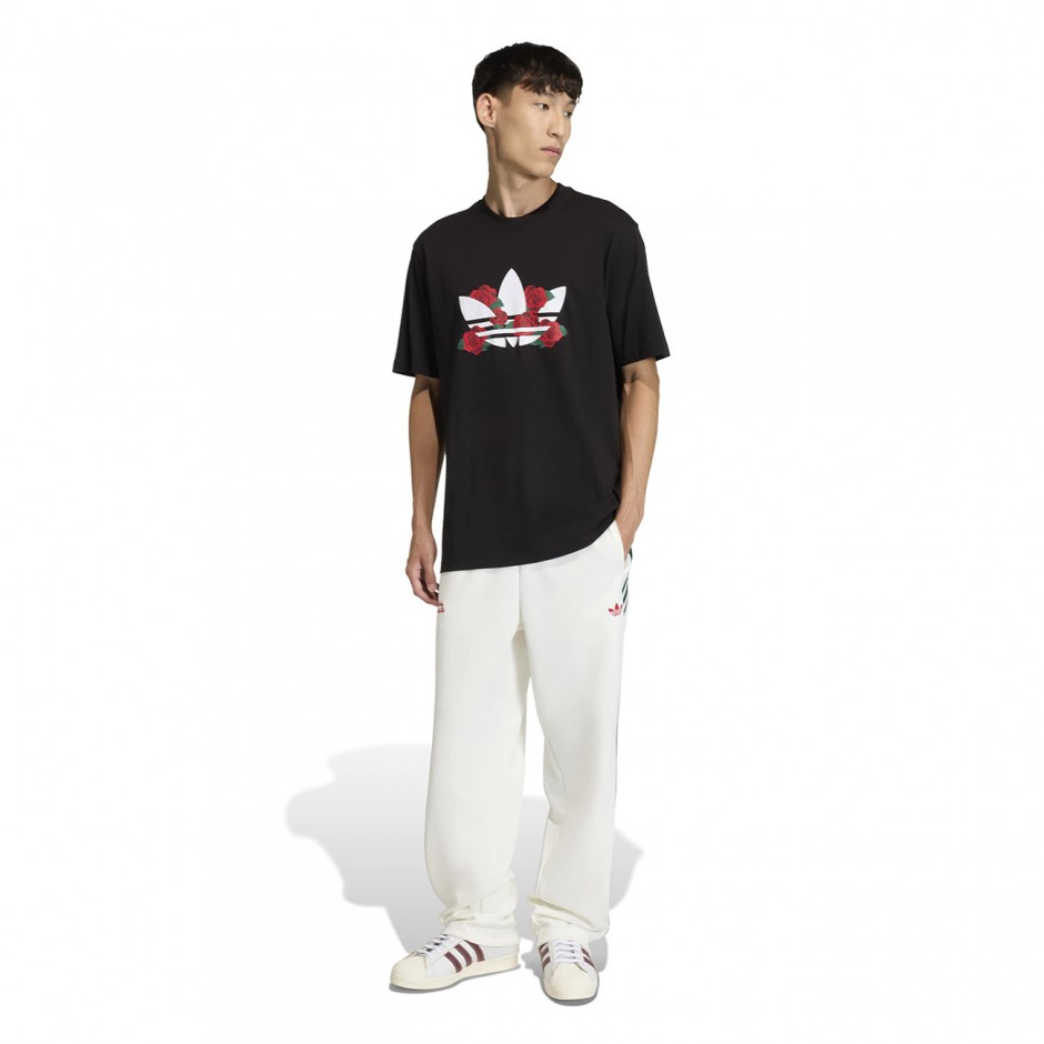 Ανδρικό T-Shirt Μαύρο - adidas Originals Trefoil Series Roses