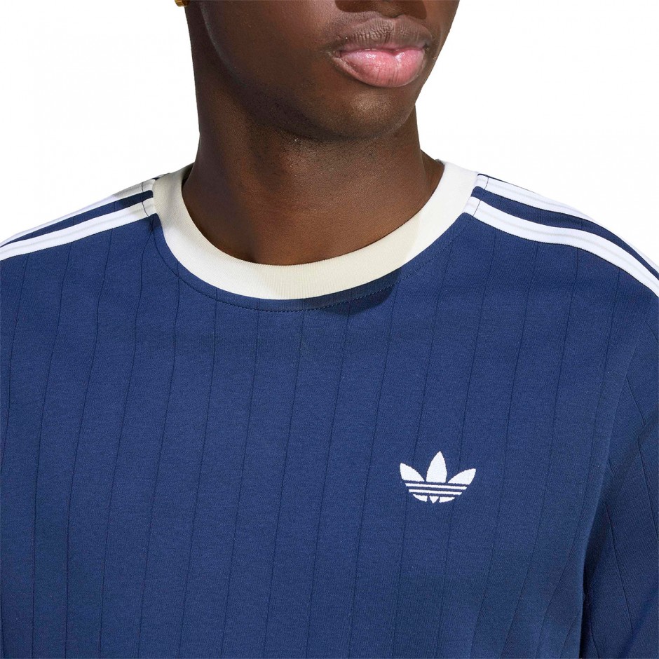 Ανδρικό T-Shirt Μπλε - adidas Originals Drop Needle 3-Stripes
