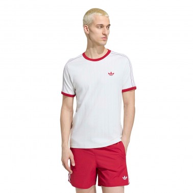 Ανδρικό T-Shirt Εκρού - adidas Originals Drop Needle 3-Stripes