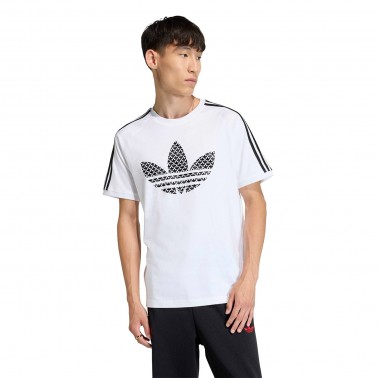 Ανδρικό T-Shirt Λευκό - adidas Originals Monogram Infill 3S