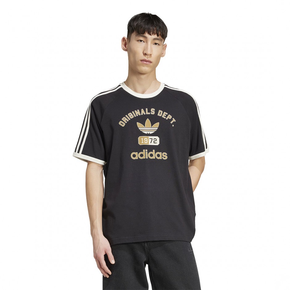 Ανδρικό T-Shirt Μαύρο - adidas Originals 3-Stripes Dept. Graphic 