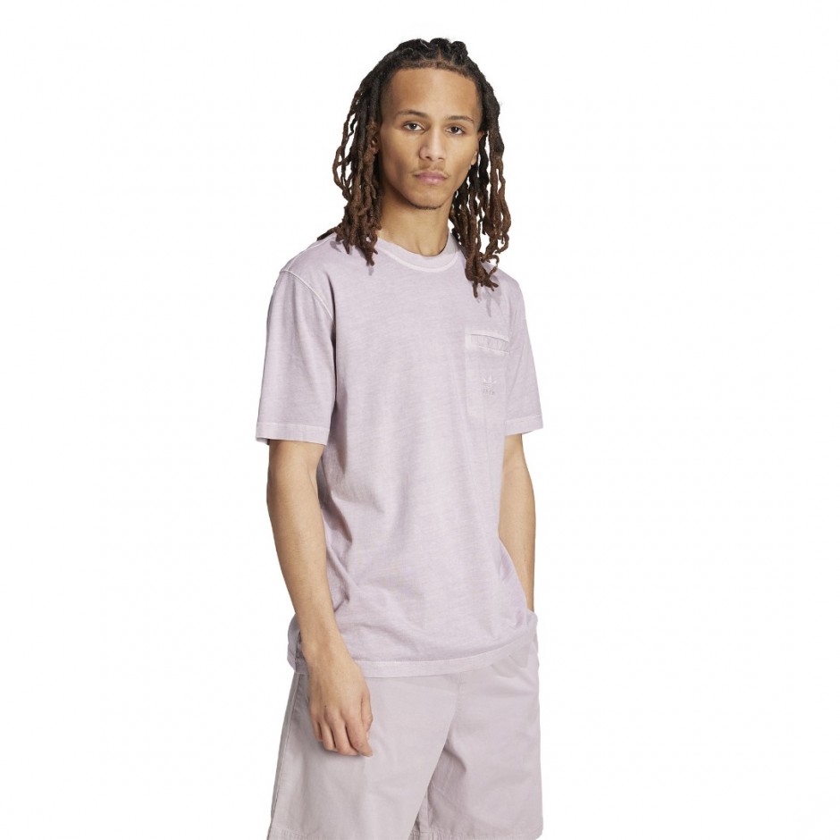 Ανδρικό T-Shirt Μωβ - adidas Originals Trefoil Essentials+ Dye Pocket