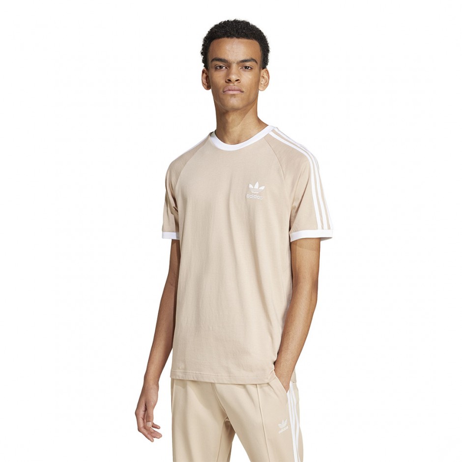 Ανδρικό T-Shirt Μπεζ - adidas Originals Adicolor Classics 3-Stripes