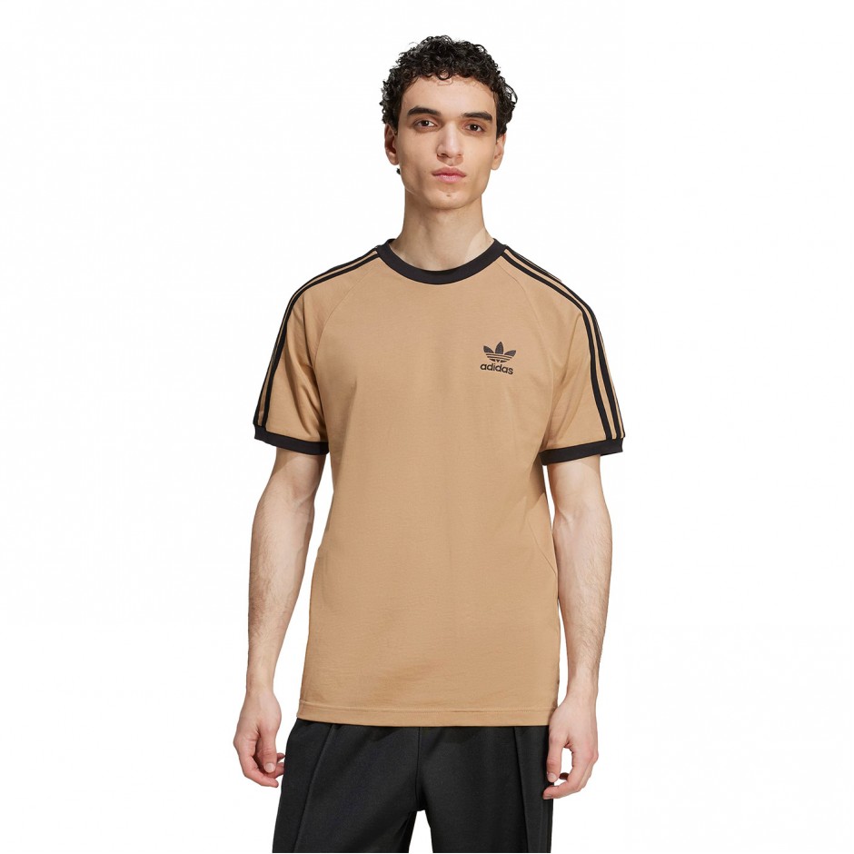 Ανδρικό T-Shirt Μπεζ - adidas Originals Adicolor Classics 3-Stripes