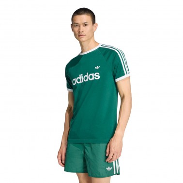 Ανδρικό T-Shirt Πράσινο - adidas Originals 3-Stripes Slim Ringer