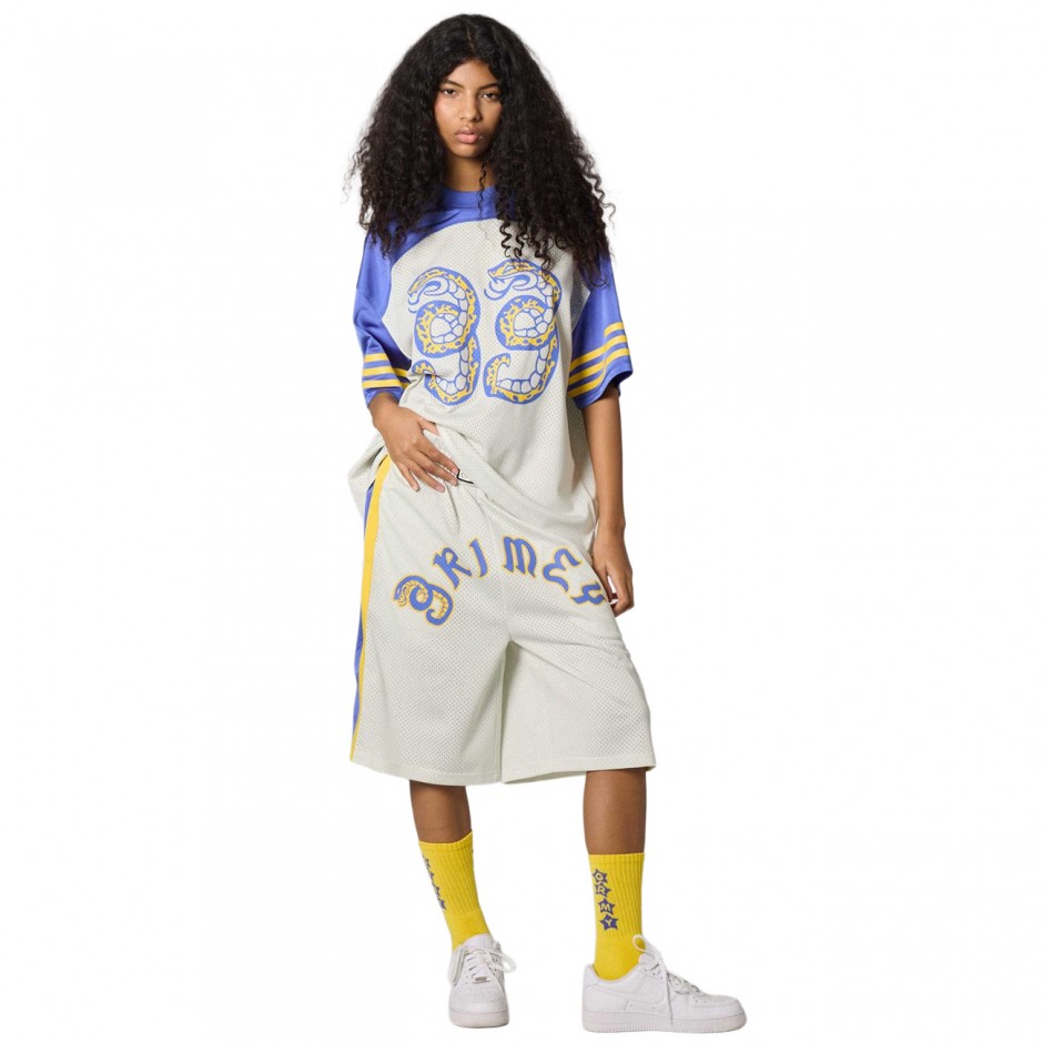 Unisex T-Shirt Εκρού - Grimey Droppin Science Mesh Boxy Football
