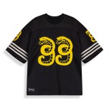 Men's T-Shirt Black - Grimey Droppin Science Mesh Boxy Football Image 2