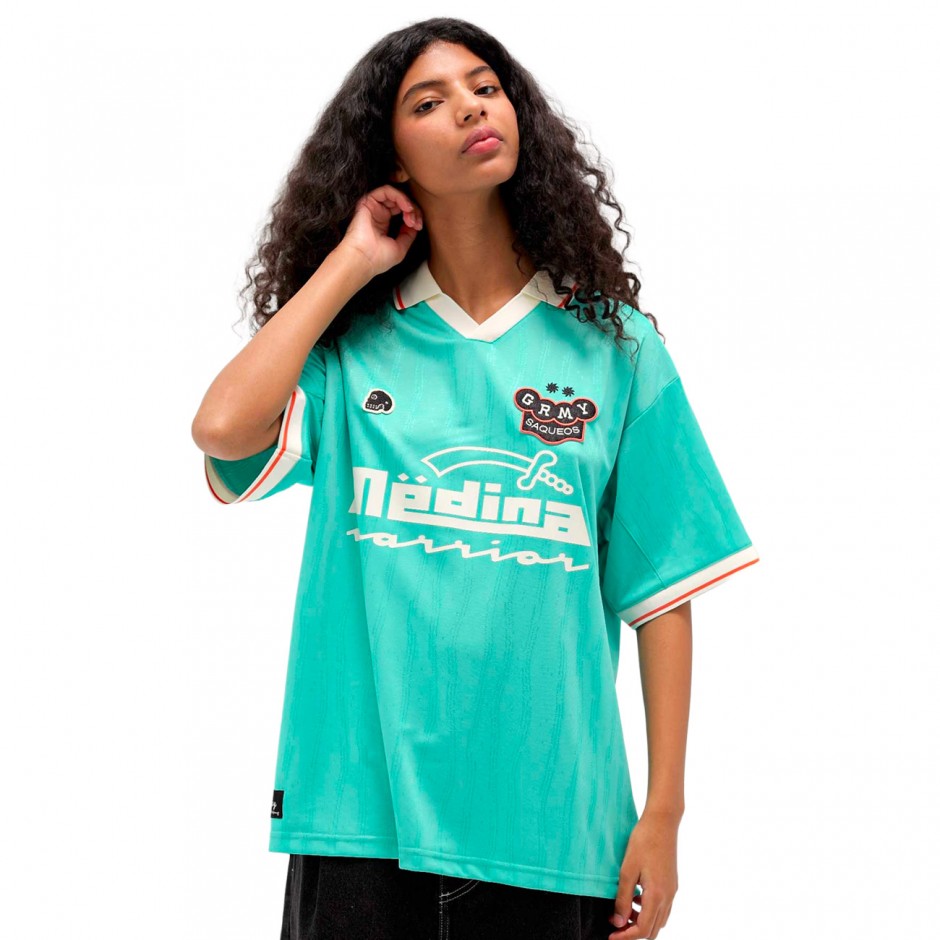 Unisex T-Shirt Τιρκουάζ - Grimey Machetazos The Warrior Boxy Soccer