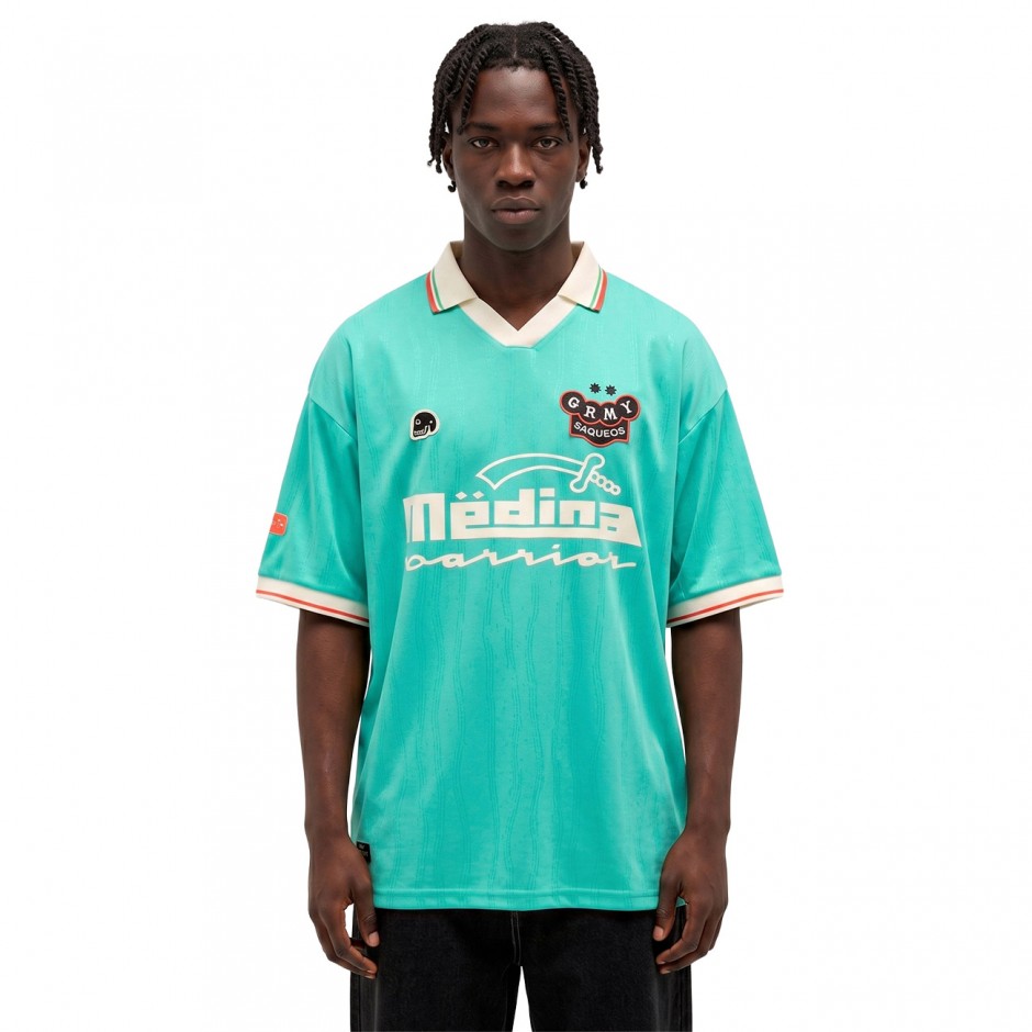Unisex T-Shirt Τιρκουάζ - Grimey Machetazos The Warrior Boxy Soccer
