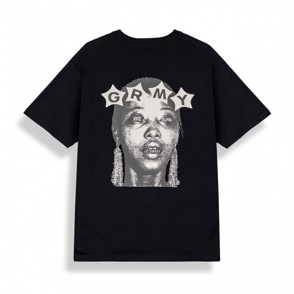Unisex T-Shirt Μαύρο - Grimey We Burn Sweet Classic Fit