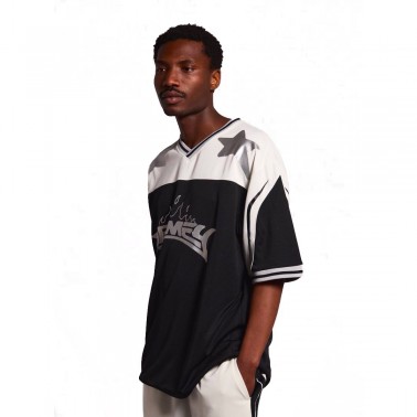 GRIMEY INFAMOUS DEEPER V NECK OVERSIZE TEE GAVN729-BLK Black
