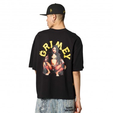 Unisex T-Shirt Μαύρο - Grimey Get Money Boxy