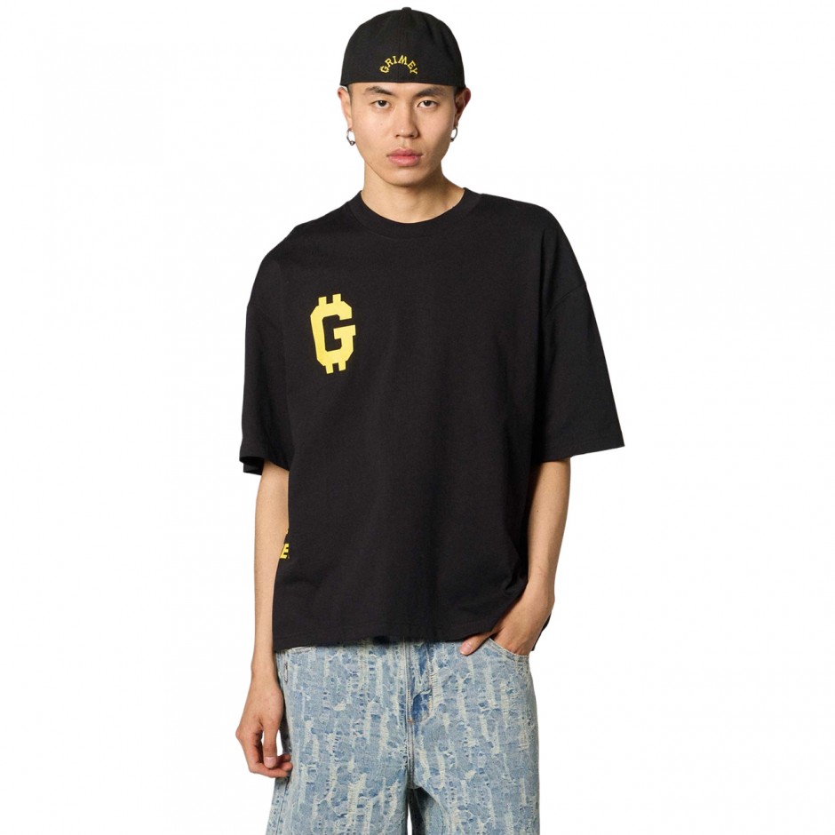 Unisex T-Shirt Μαύρο - Grimey Get Money Boxy