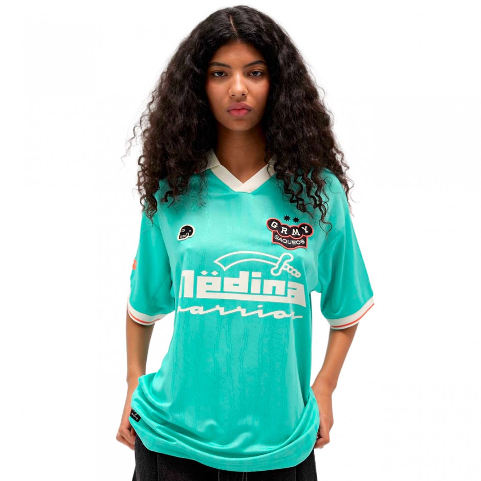 Unisex T-Shirt Τιρκουάζ - Grimey Machetazos The Warrior Boxy Soccer
