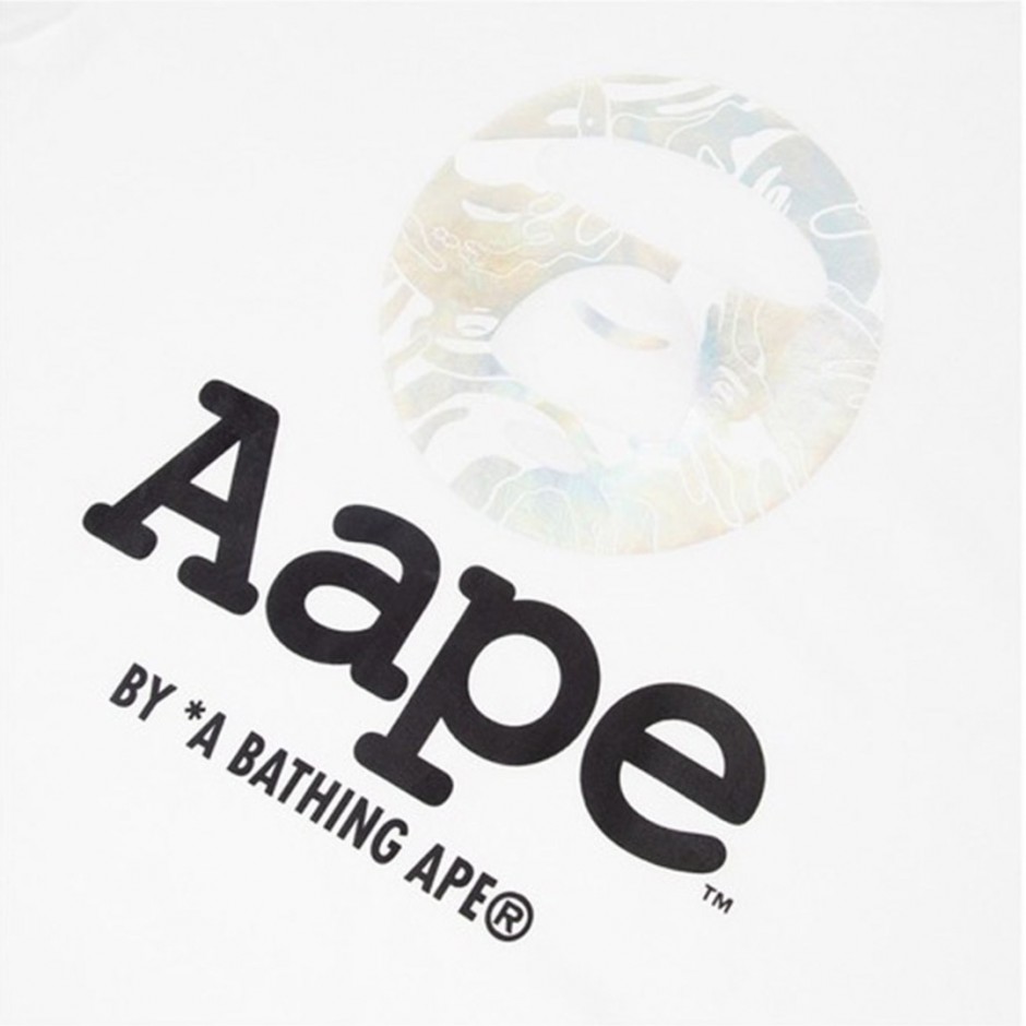 AAPE BY *A BATHING APE®  BASIC TEE- OG MOONFACE AAPTEM1267-WHX White