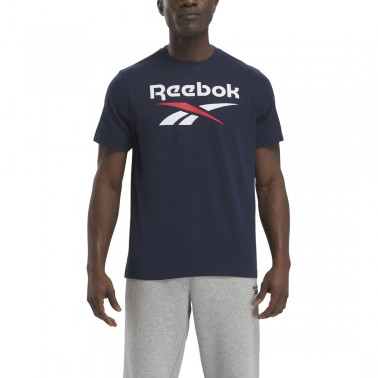 Reebok Classics Identity Big Stacked Logo Μπλε - Ανδρικό T-Shirt