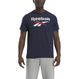 Reebok Classics Identity Big Stacked Logo Μπλε - Ανδρικό T-Shirt Εικόνα 