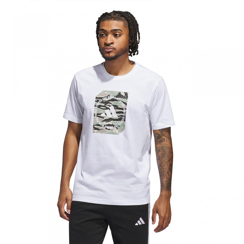 Men's T-Shirt White - adidas Sportswear Camo Shape Graphic