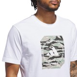 Men's T-Shirt White - adidas Sportswear Camo Shape Graphic Image 2