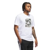 Men's T-Shirt White - adidas Sportswear Camo Shape Graphic Image 
