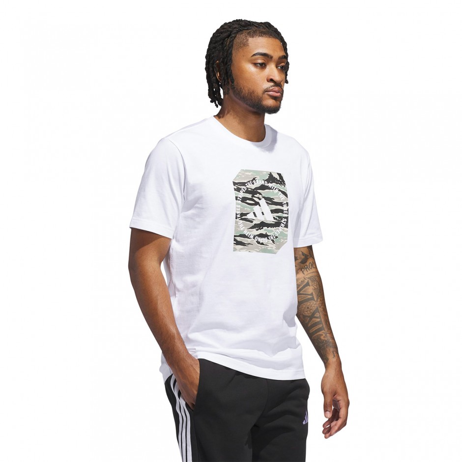 Men's T-Shirt White - adidas Sportswear Camo Shape Graphic