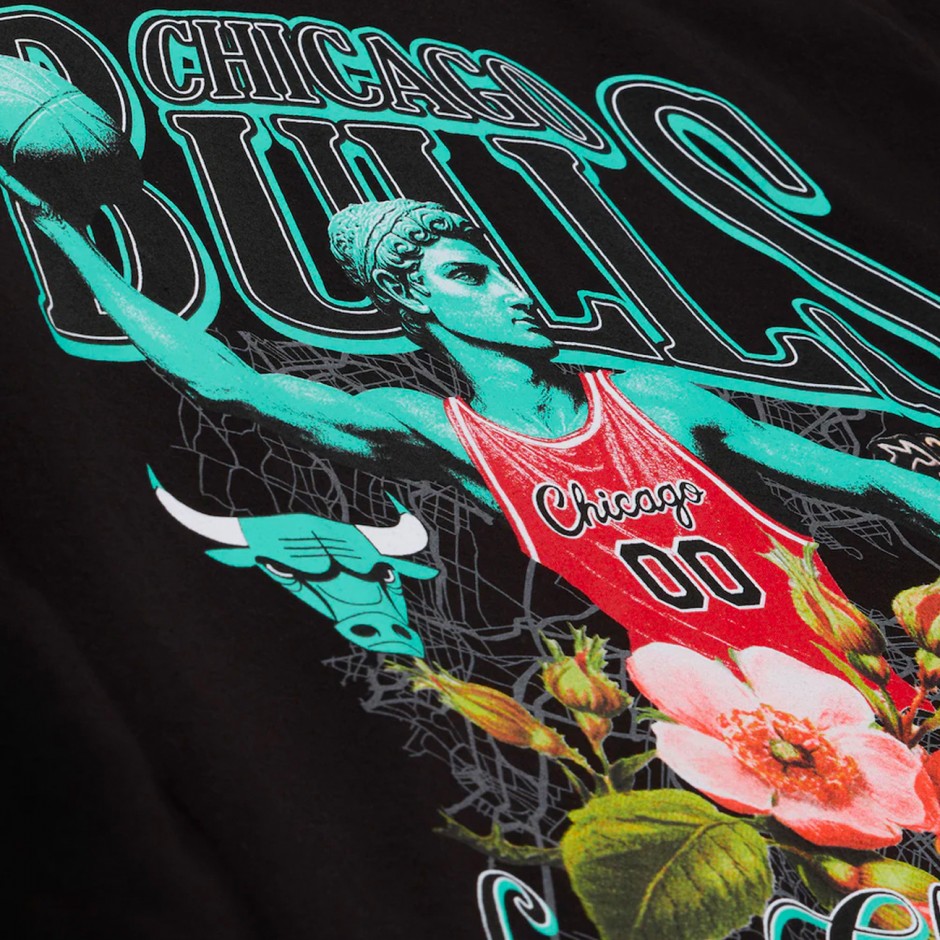Men's NBA T-Shirt Black - Mitchell & Ness Chicago Bulls In The City