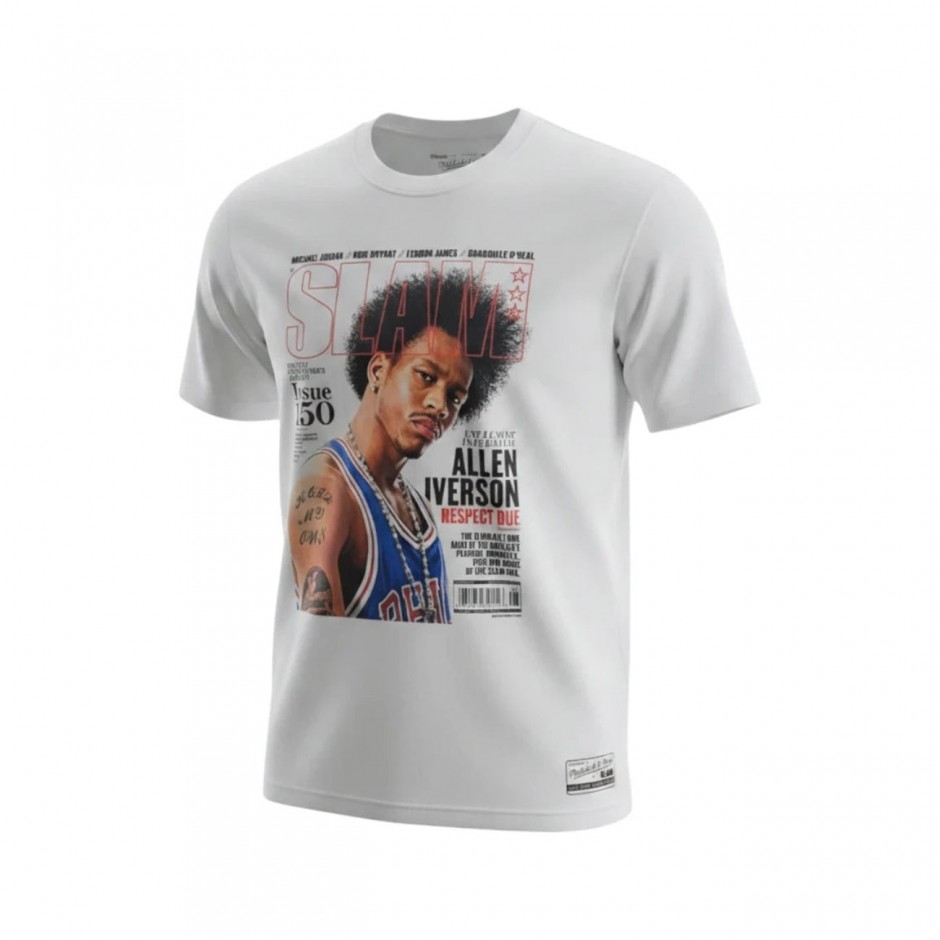 Ανδρικό T-Shirt NBA Λευκό - Mitchell & Ness Allen Iverson Philadelphia 76ers Slam