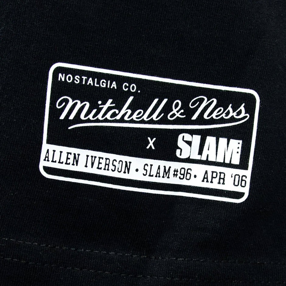 Men's NBA T-Shirt Black - Mitchell & Ness Allen Iverson Philadelphia 76ers Slam 