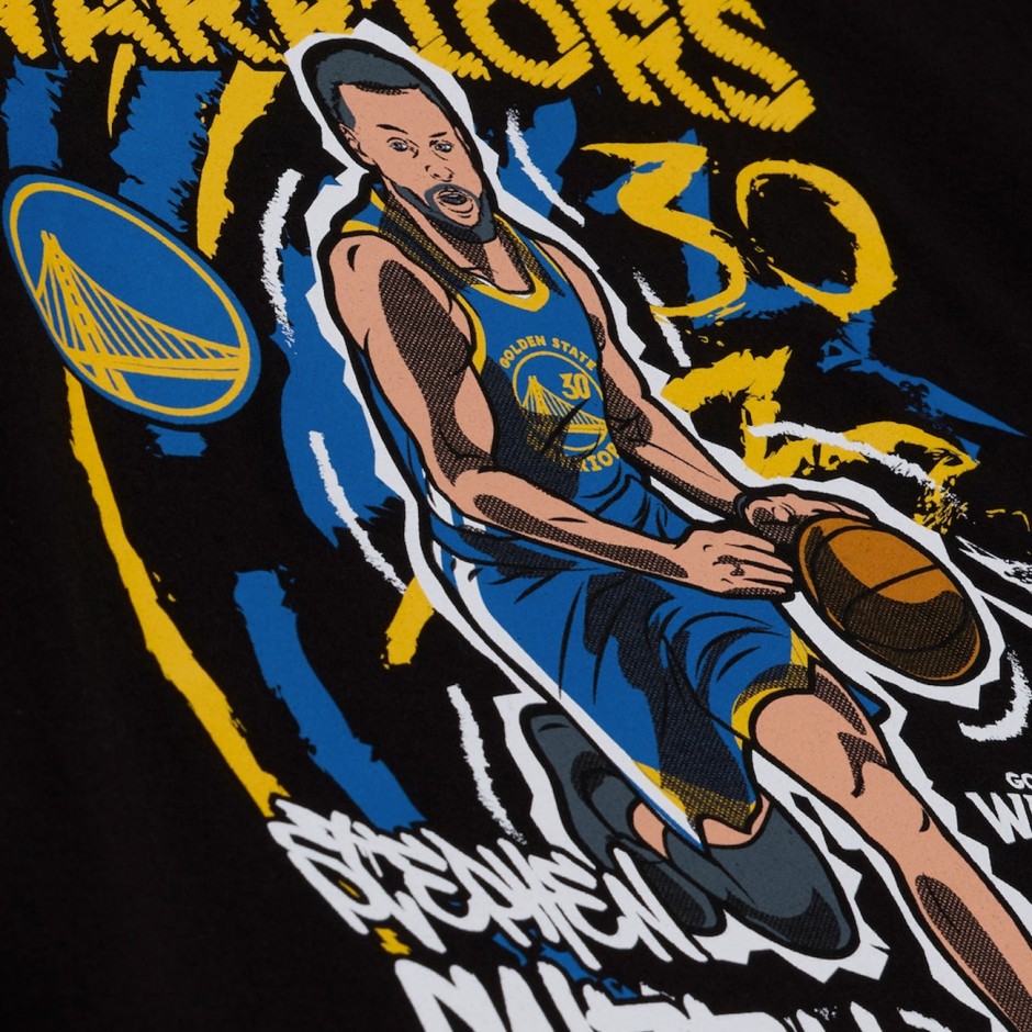 Men's NBA T-Shirt Black - Mitchell & Ness Stephen Curry Golden State Warriors Chalked Up