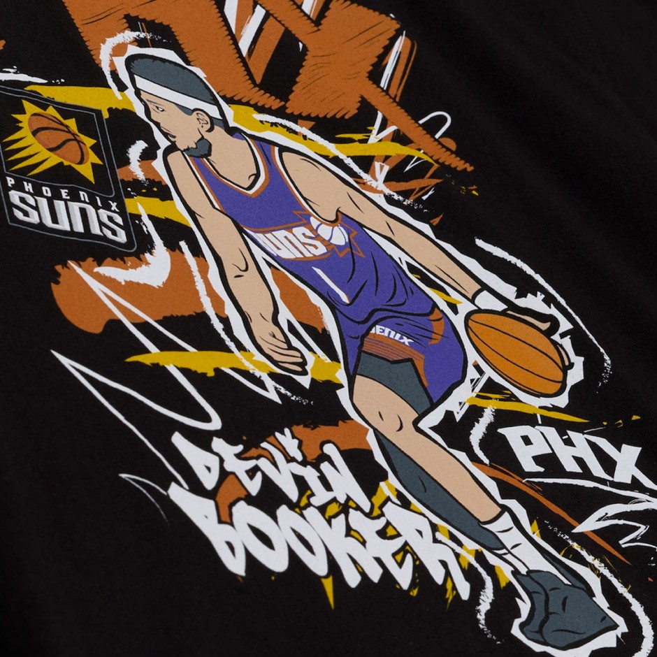 Ανδρικό T-Shirt NBA Μαύρο - Mitchell & Ness Devin Booker Phoenix Suns Chalked Up