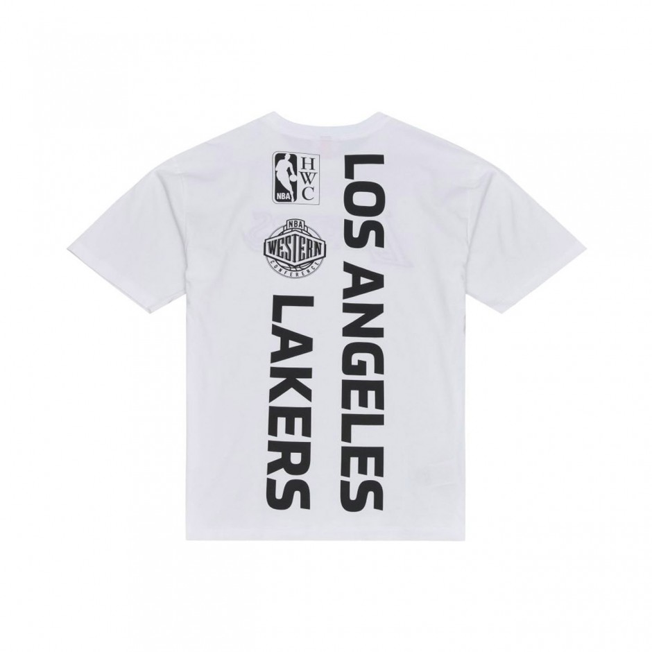 Men's NBA T-Shirt White - Mitchell & Ness Los Angeles Lakers Monochrome