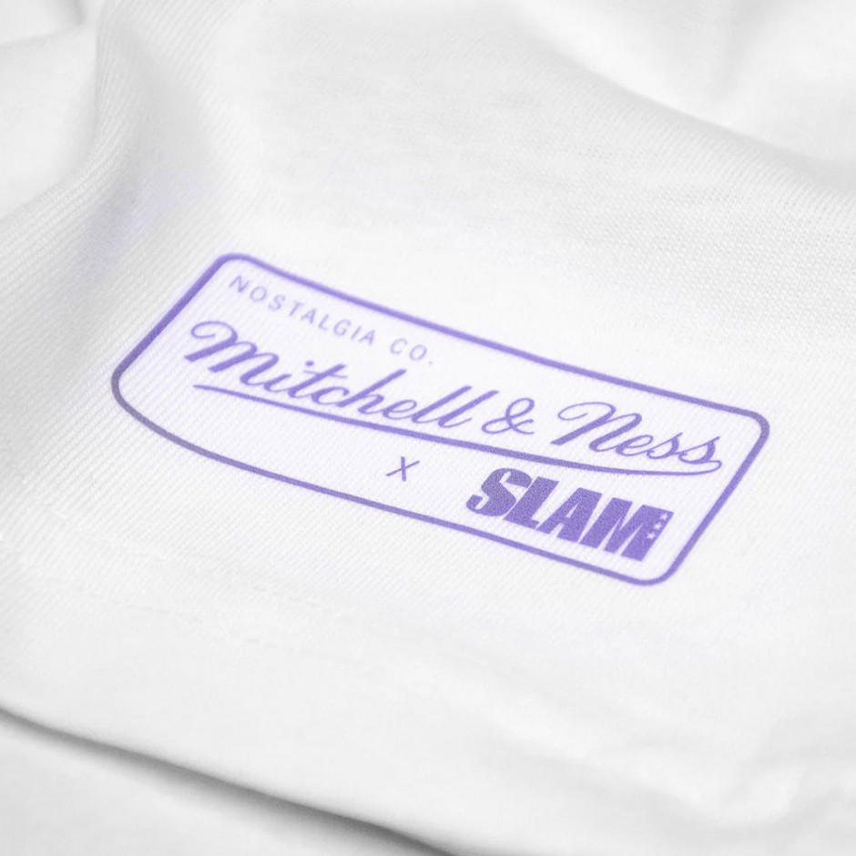 Ανδρικό T-Shirt NBA Λευκό - Mitchell & Ness Shaquille O'Neal Los Angeles Lakers Slam