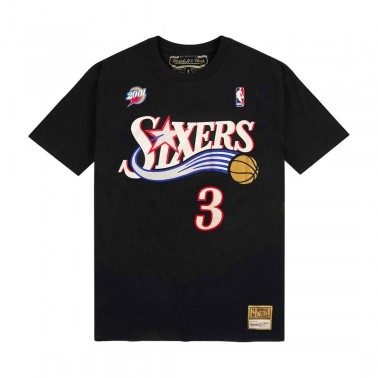 Ανδρικό T-Shirt Μαύρο - Mitchell & Ness Philadelphia 76ers Allen Iverson