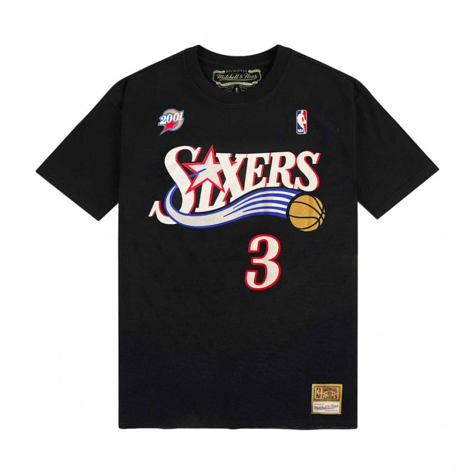 Ανδρικό T-Shirt Μαύρο - Mitchell & Ness Philadelphia 76ers Allen Iverson