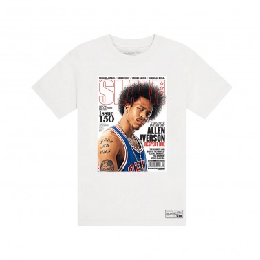 Ανδρικό T-Shirt NBA Λευκό - Mitchell & Ness Allen Iverson Philadelphia 76ers Slam