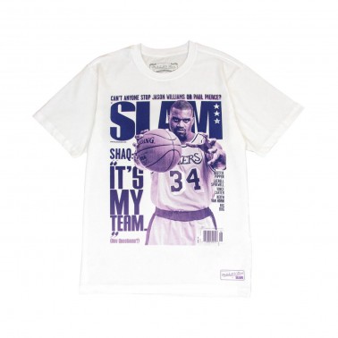 Ανδρικό T-Shirt NBA Λευκό - Mitchell & Ness Shaquille O'Neal Los Angeles Lakers Slam