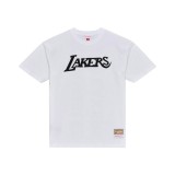 Men's NBA T-Shirt White - Mitchell & Ness Los Angeles Lakers Monochrome Image 