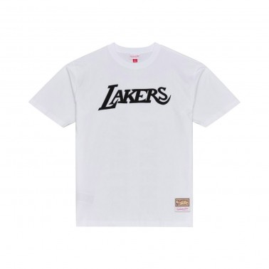 Men's NBA T-Shirt White - Mitchell & Ness Los Angeles Lakers Monochrome
