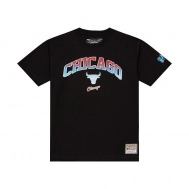 Men's NBA T-Shirt Black - Mitchell & Ness Chicago Bulls Quiet Blaze Arch