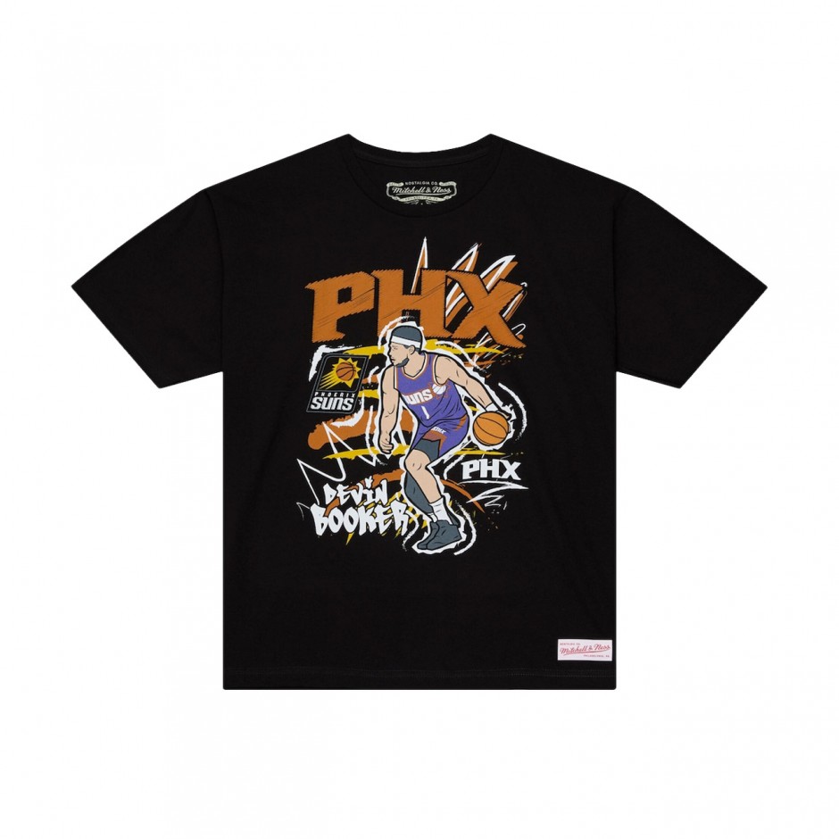 Ανδρικό T-Shirt NBA Μαύρο - Mitchell & Ness Devin Booker Phoenix Suns Chalked Up