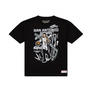 Men's NBA T-Shirt Black - Mitchell & Ness Victor Wembanyama San Antonio Spurs Chalked Up