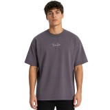 Ανδρικό T-Shirt Ανθρακί - Nick Galis 'Never Give Up' Εικόνα 