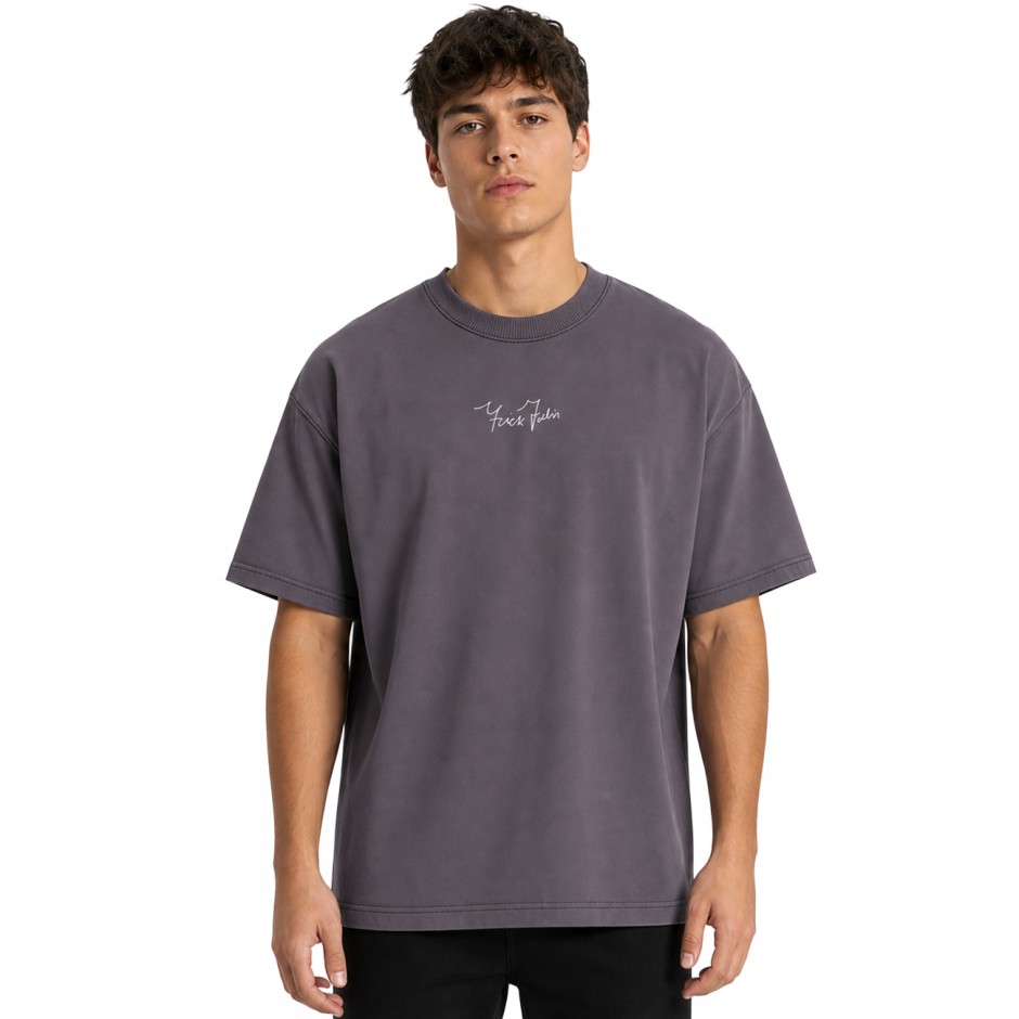 Ανδρικό T-Shirt Ανθρακί - Nick Galis 'Never Give Up'