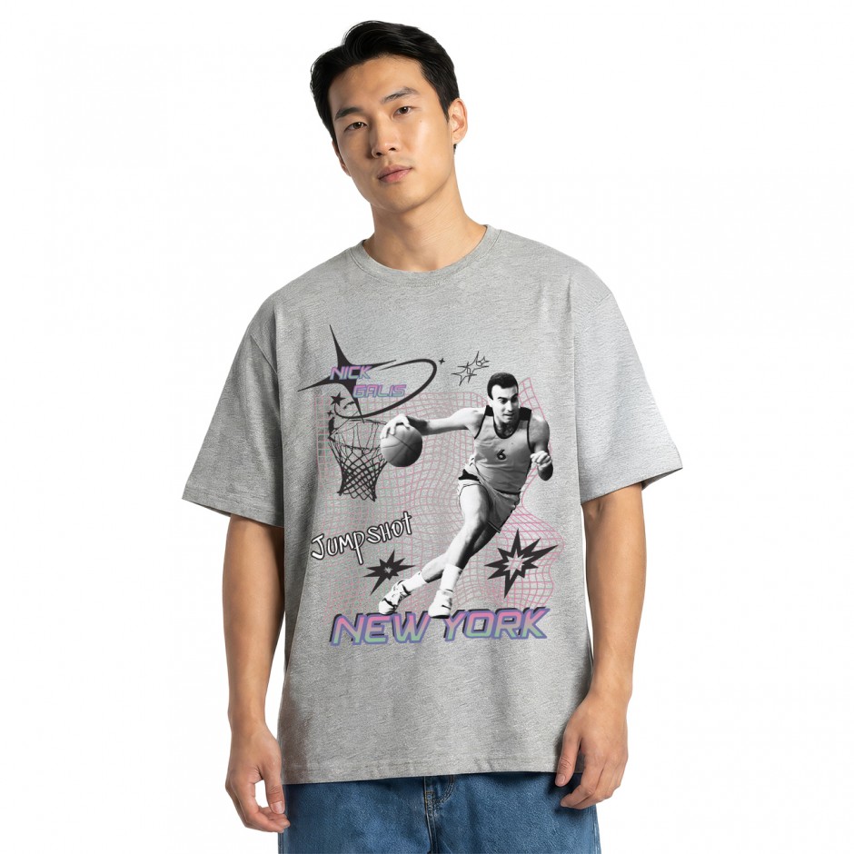 Men's T-Shirt Grey - Nick Galis 'Court Dreams'