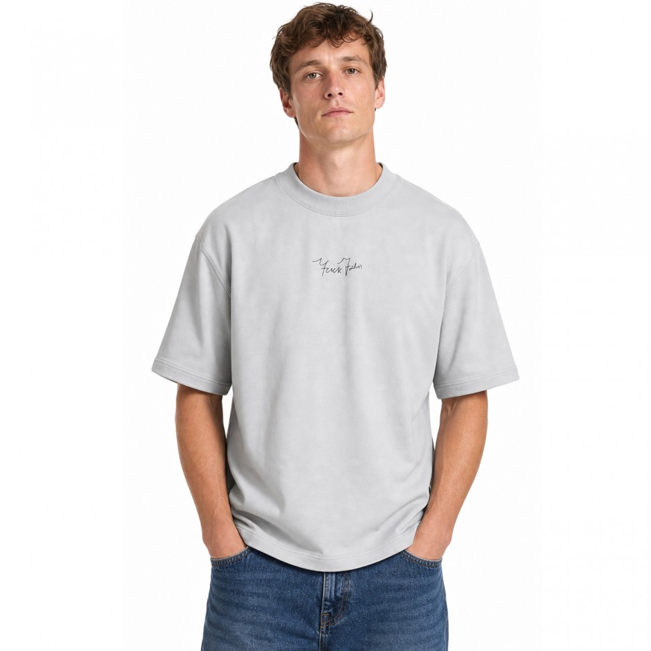 Men's T-Shirt Grey - Nick Galis 'Never Give Up'