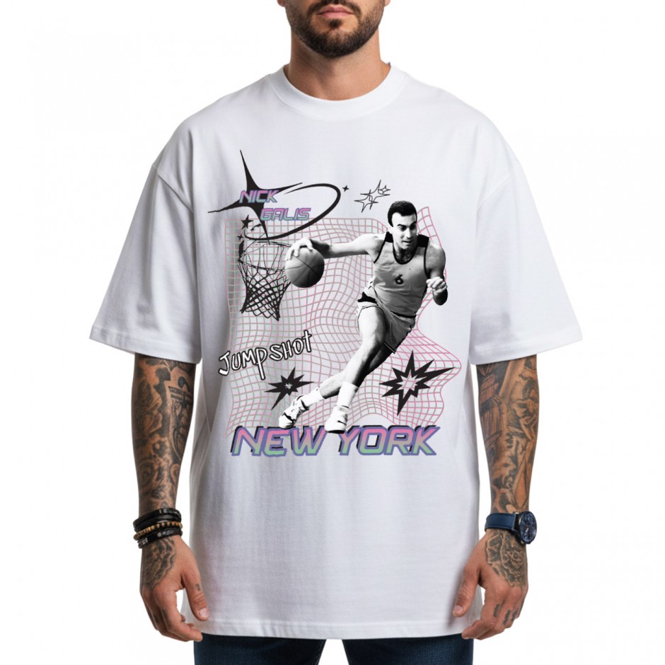Ανδρικό T-Shirt Λευκό - Nick Galis 'Court Dreams'