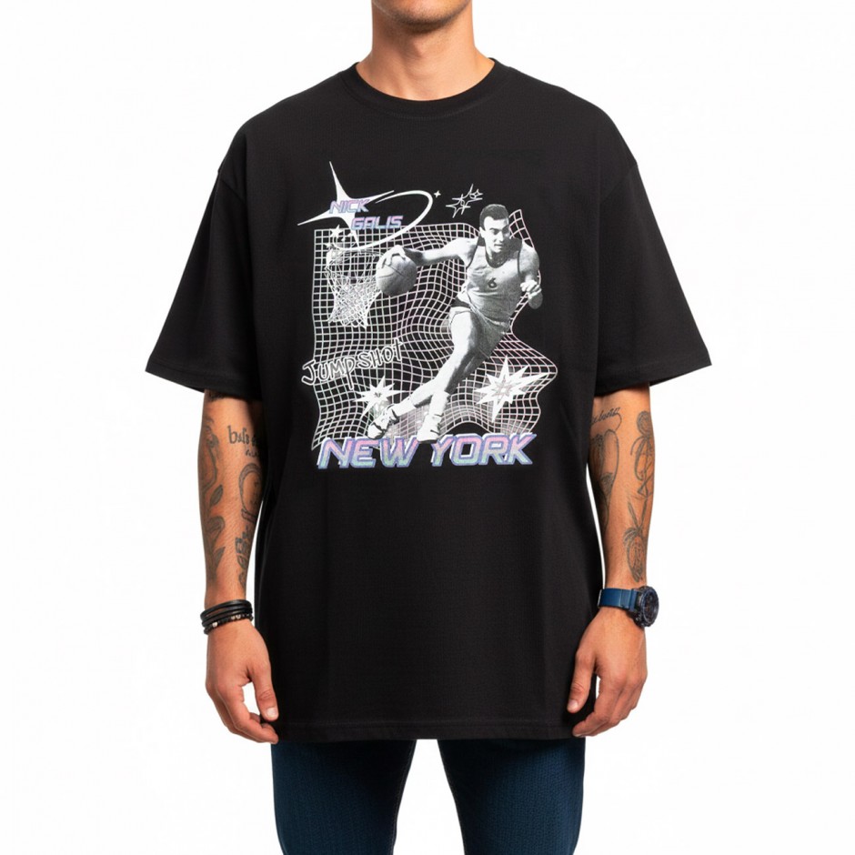 Ανδρικό T-Shirt Μαύρο - Nick Galis 'Court Dreams'