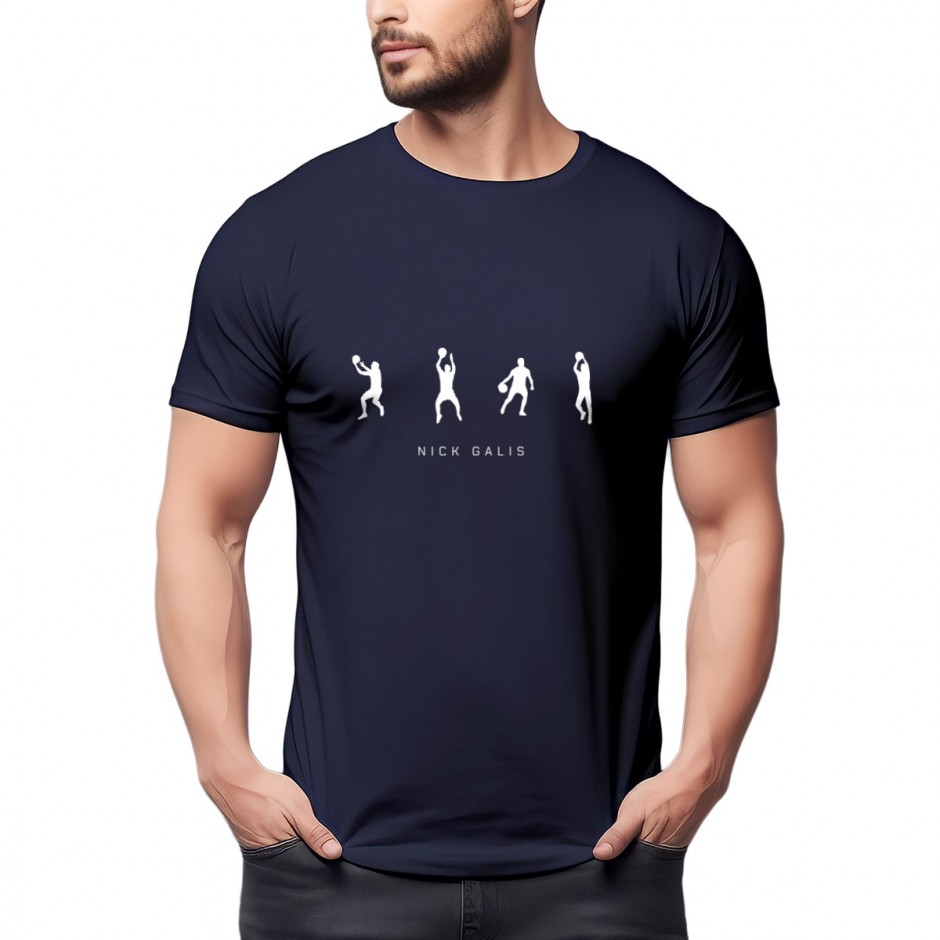 Ανδρικό T-Shirt Μπλε - Nick Galis 'Four Figures'
