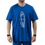 Men's T-Shirt Royal Blue - Nick Galis 'Gangster's Figure' Image 
